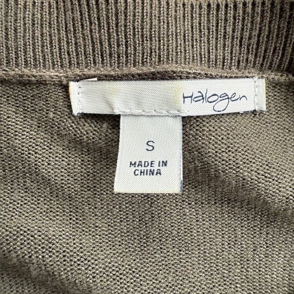 Halogen Button-Up Cardigan | Khaki Green | 3/4 Sleeve | Size Small - Picture 2 of 3